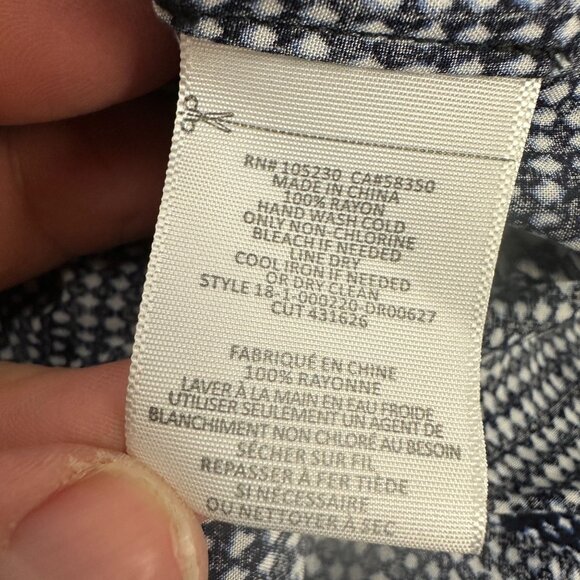 Joie Womens Blue & White Geometric Pattern Long Sleeve Dress Size L - Picture 4 of 4